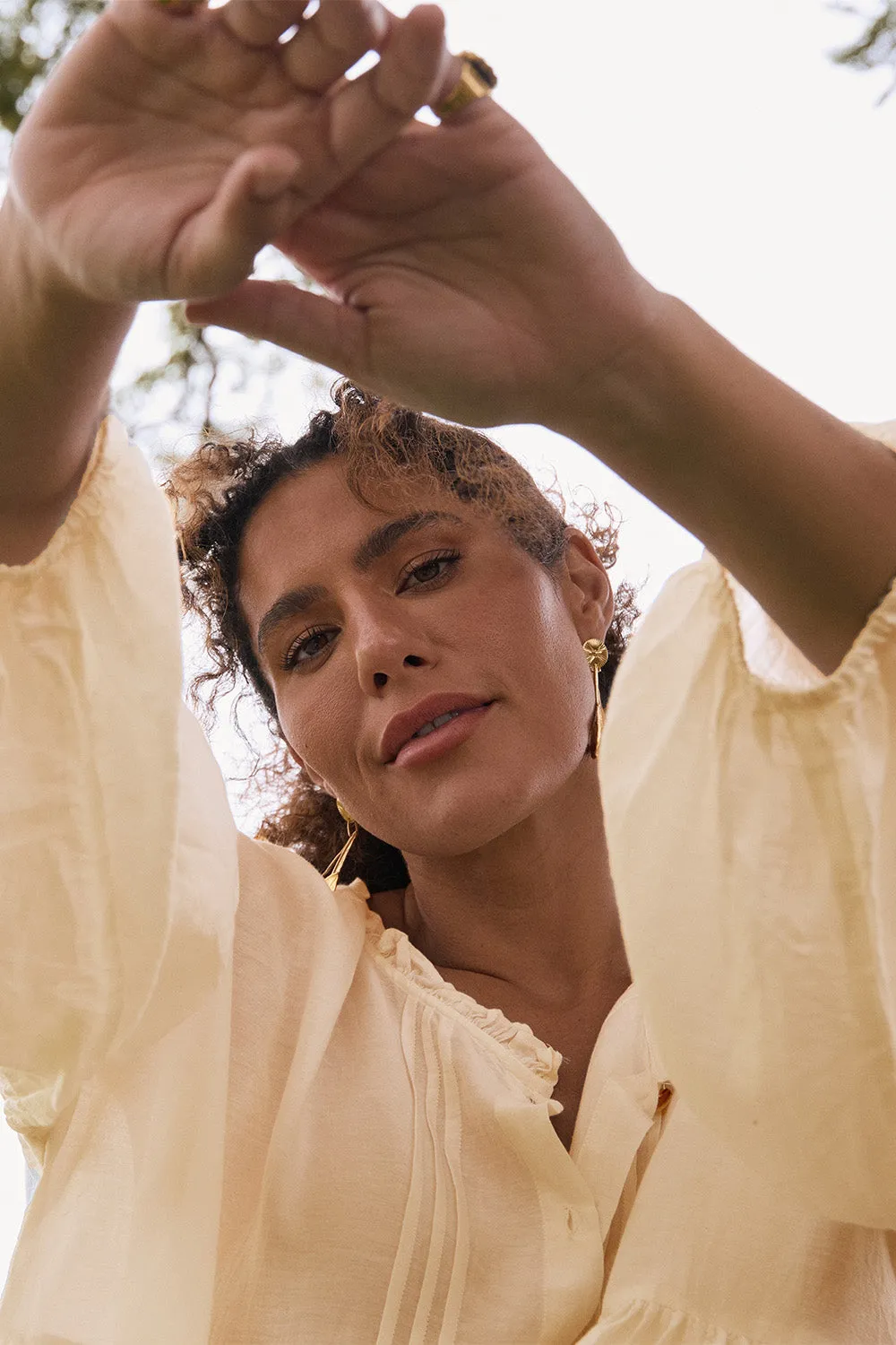 Coco Cotton Silk Dress in Pearl sold by Adrift product image thumbnail 4