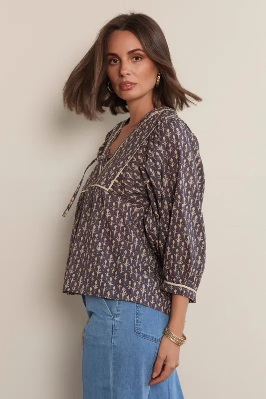 Cairo Blouse in Wildfern sold by Adrift