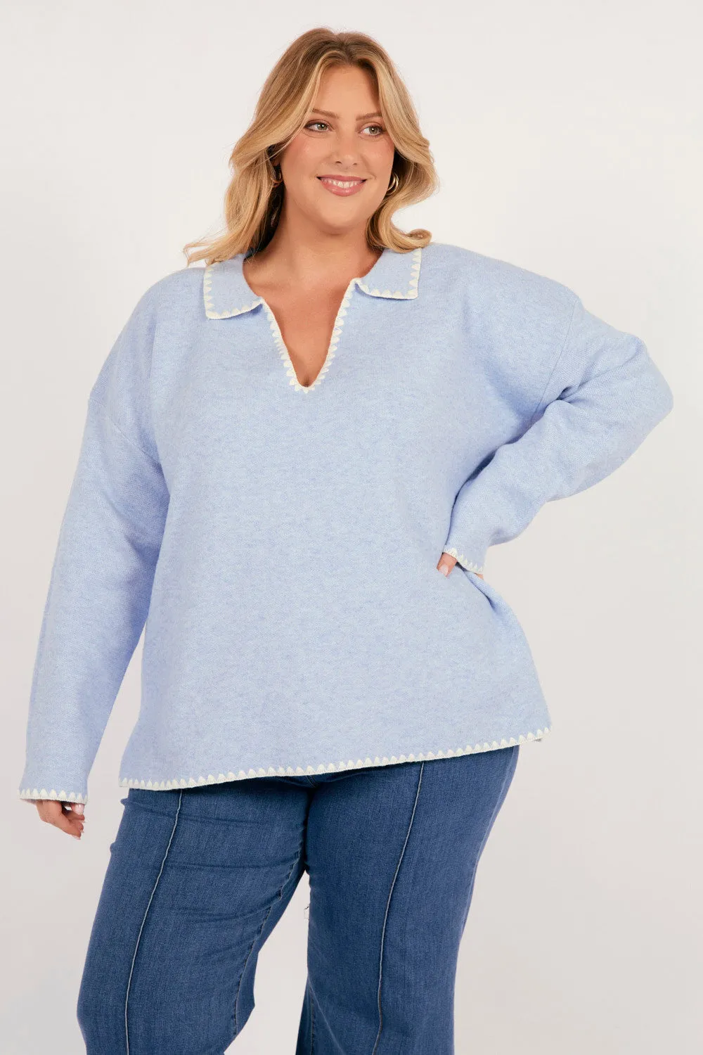 Athena Jumper in Sky sold by Adrift