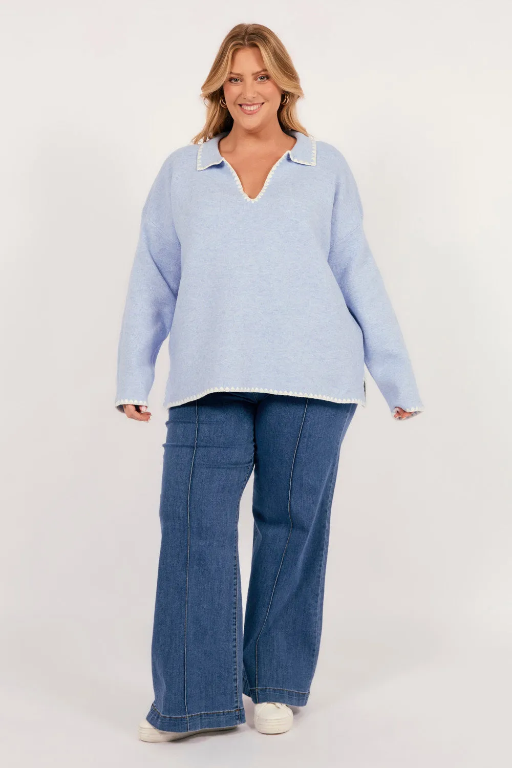 Athena Jumper in Sky sold by Adrift product image thumbnail 4