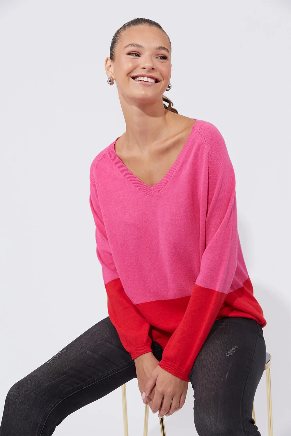 Casablanca Block Knit in Chilli Pink sold by Adrift product image thumbnail 5