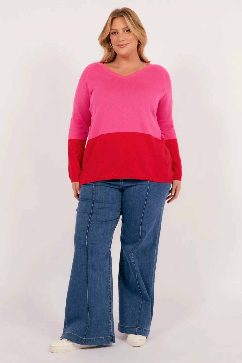 Casablanca Block Knit in Chilli Pink sold by Adrift product image thumbnail 2