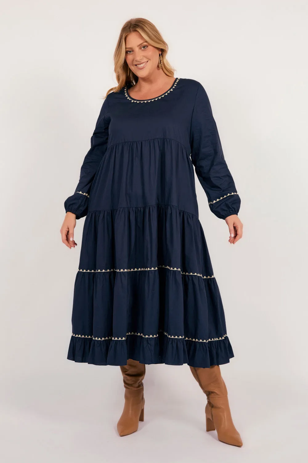 Sabre Poplin Embroidered Dress in Palm Cove sold by Adrift