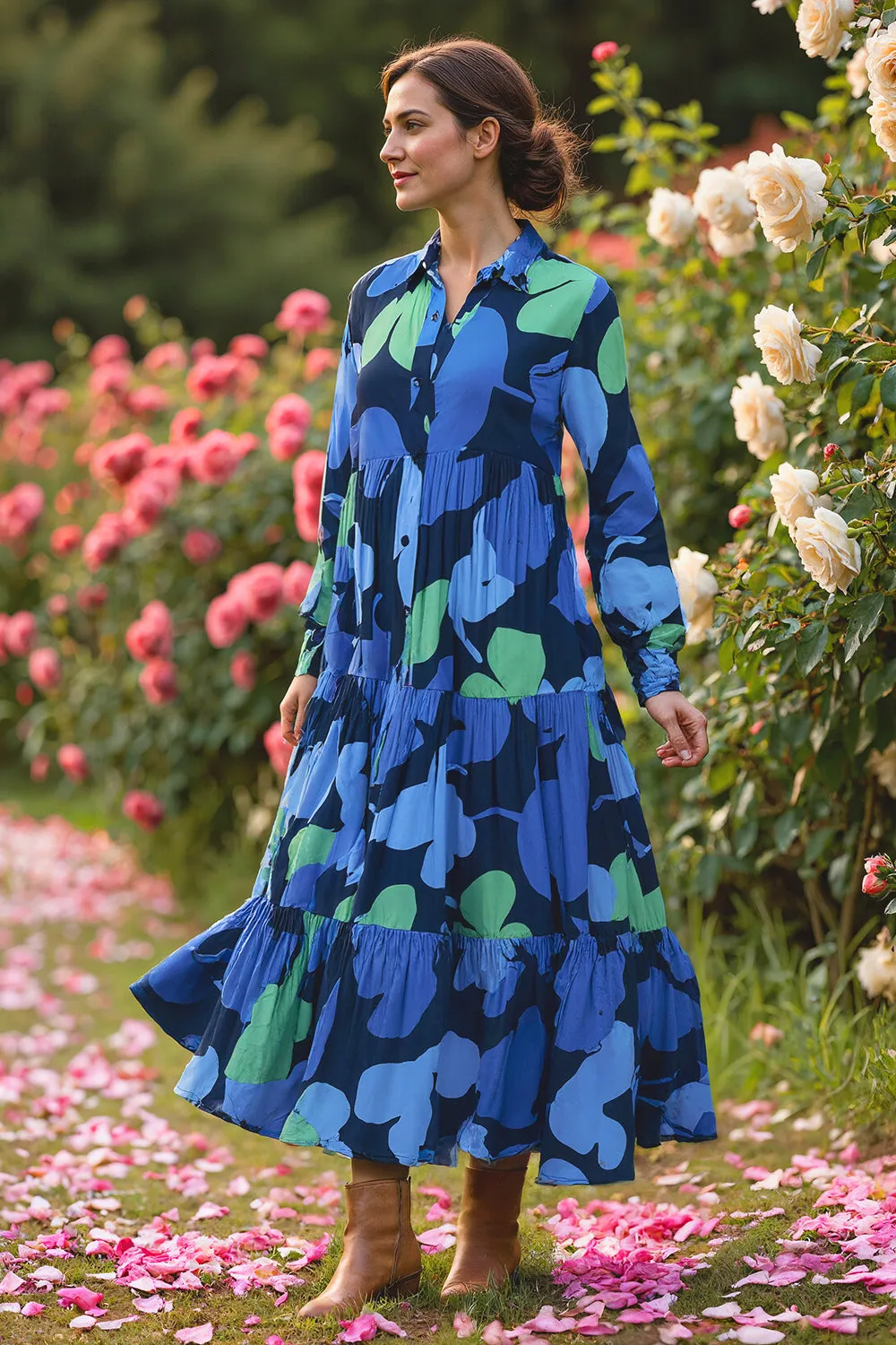 Sabre Button Through Dress in Wintergarden sold by Adrift