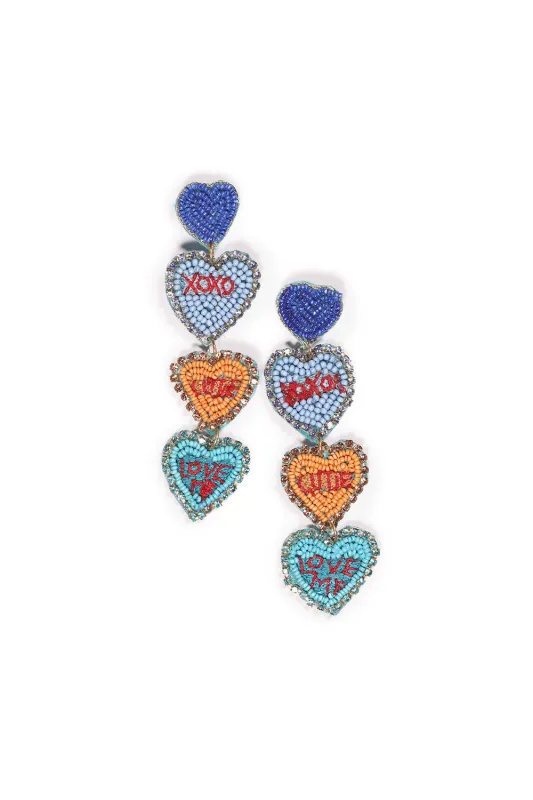 Kind Hearts Drop Earrings in Pastel sold by Adrift
