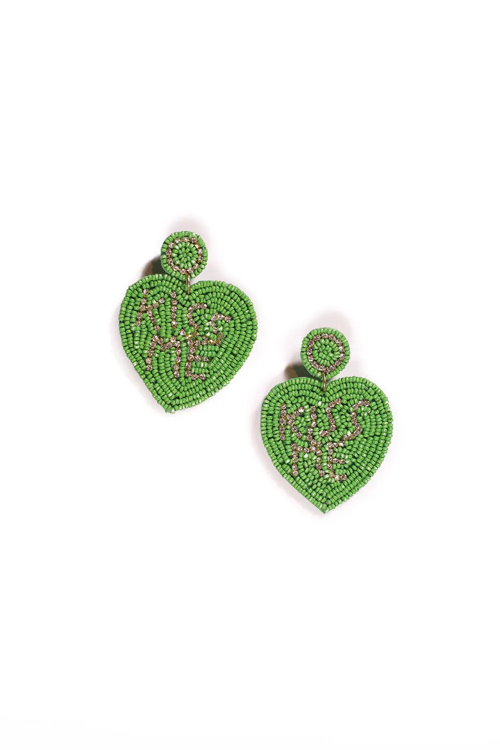 Kiss Me Beaded Earrings in Green sold by Adrift