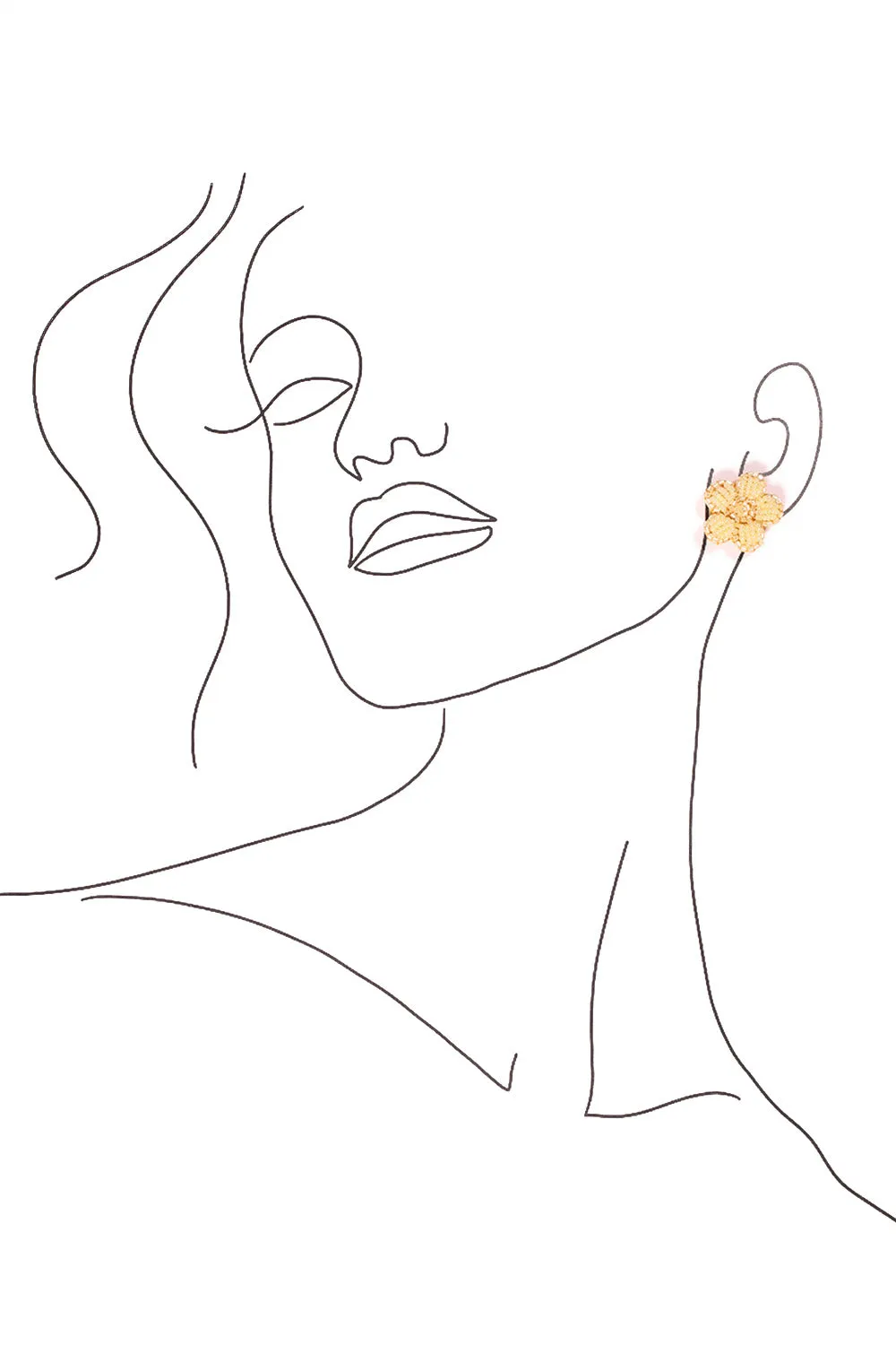 Beaded Flower Studs in Light Pink sold by Adrift product image thumbnail 2