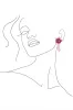 Hanging Beaded Flower Studs in Hot Pink sold by Adrift