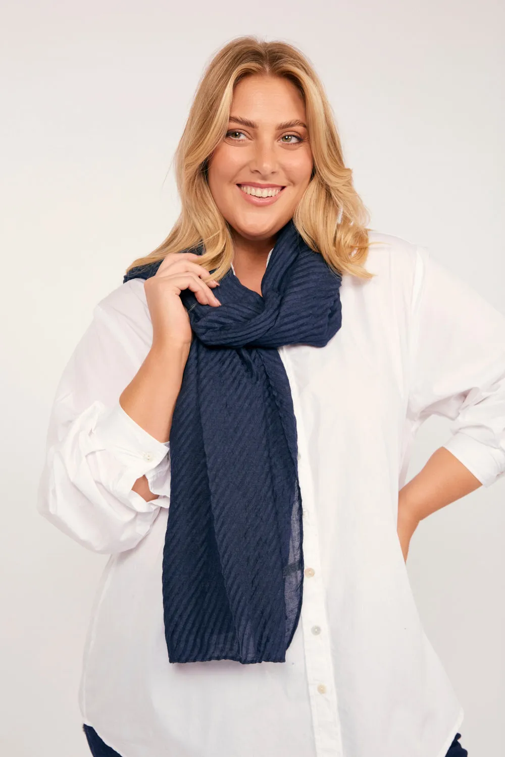 Indigo Meadow Scarf in Navy sold by Adrift product image thumbnail 3