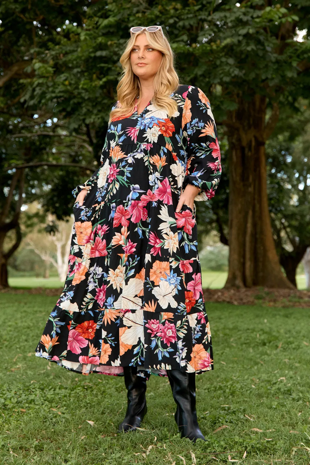 Sabre V-Neck Dress in Ivy sold by Adrift product image thumbnail 4