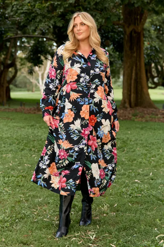 Gracie Shirt Dress in Ivy sold by Adrift