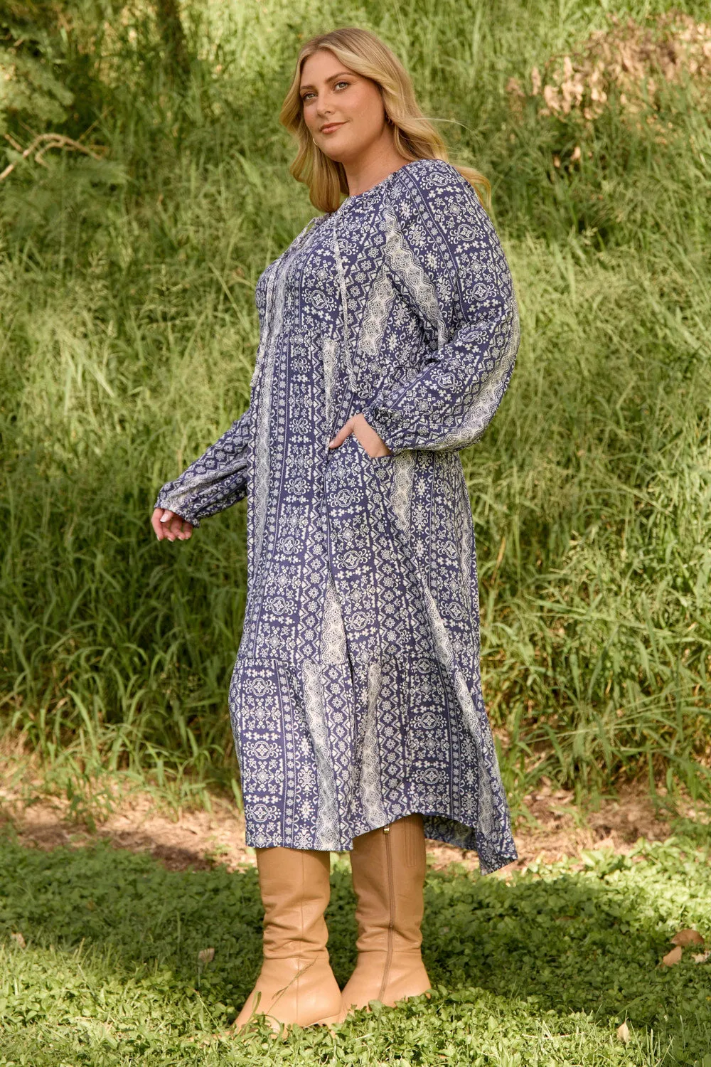Daphne Long Sleeve Dress in Ebb & Flow sold by Adrift product image thumbnail 4