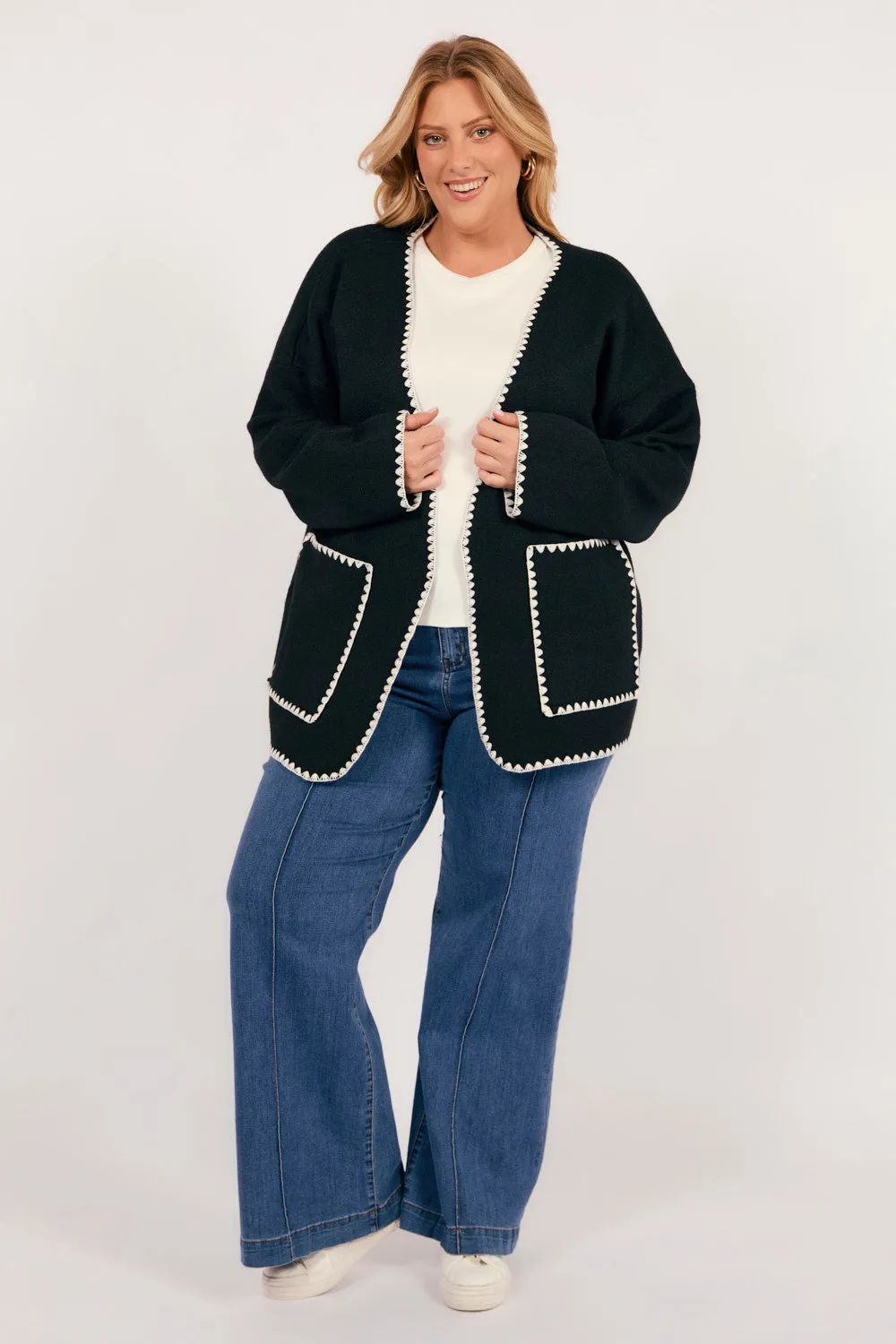 Athena Cardigan in Onyx sold by Adrift