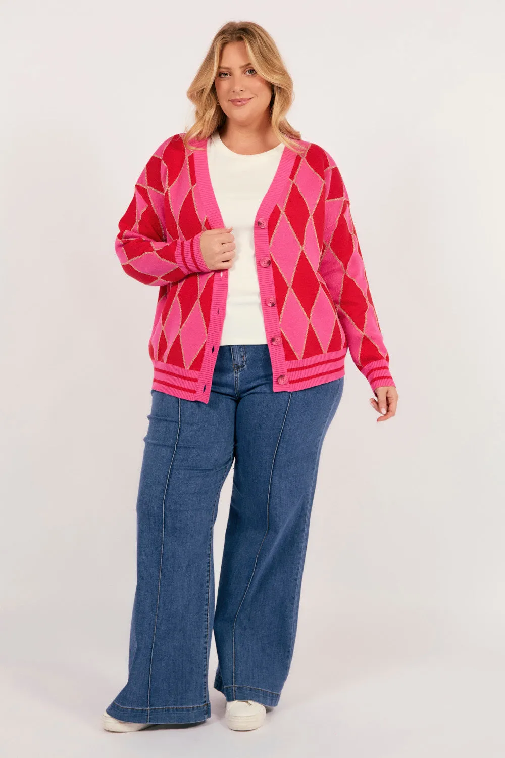 Casablanca Lurex Cardigan in Pink sold by Adrift product image thumbnail 3