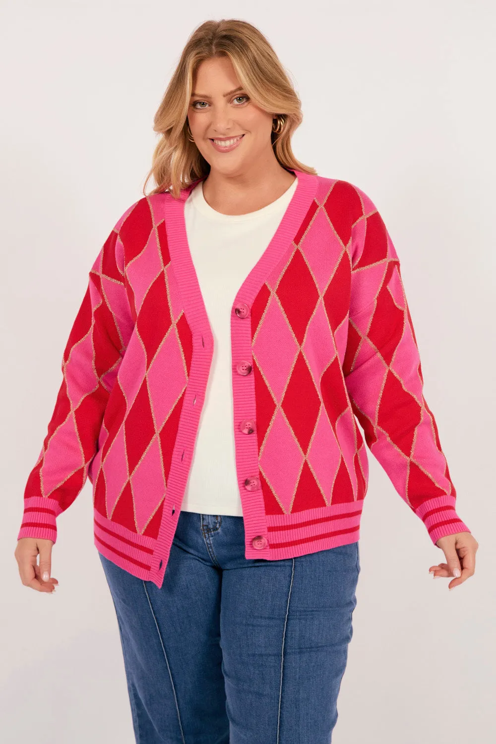 Casablanca Lurex Cardigan in Pink sold by Adrift product image thumbnail 2