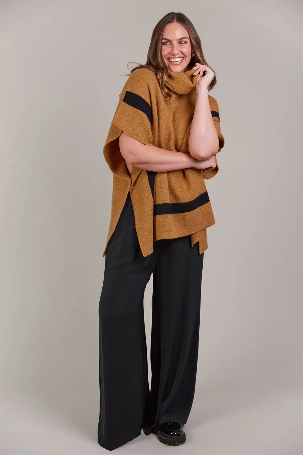 Avino One Size Poncho in Tobacco sold by Adrift product image thumbnail 5