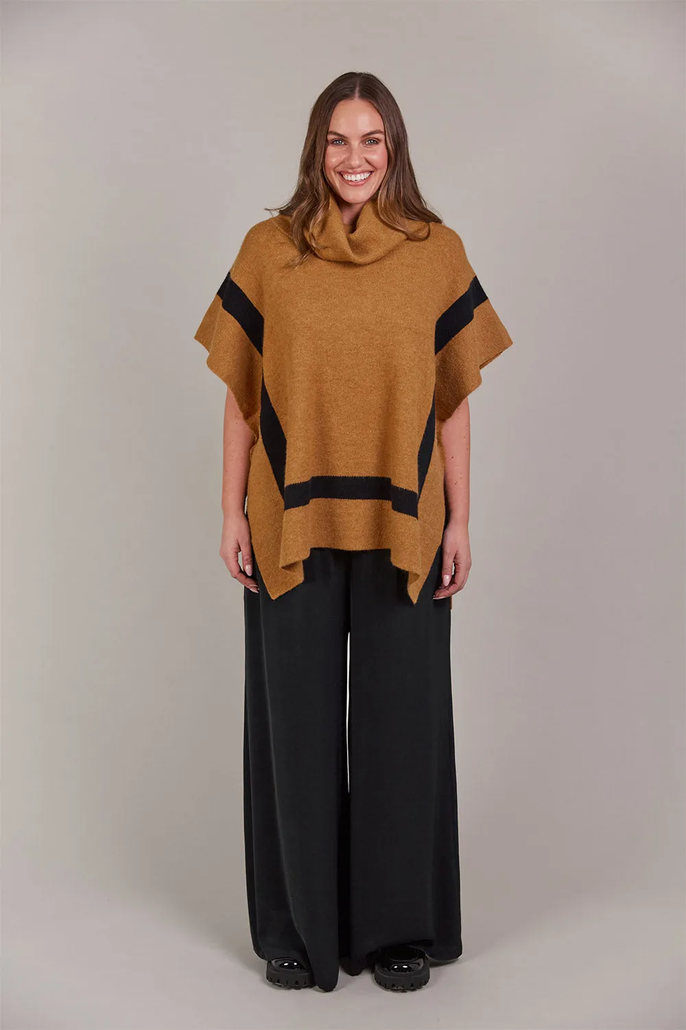 Avino One Size Poncho in Tobacco sold by Adrift product image thumbnail 3