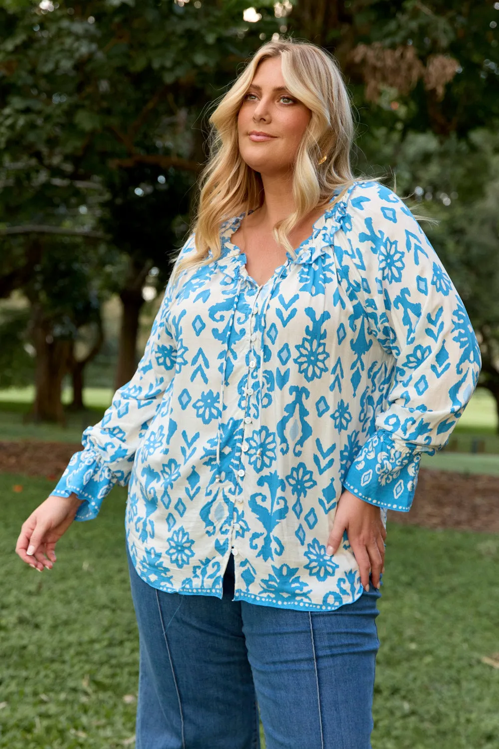 Pippy Blouse in Boheme Sky sold by Adrift product image thumbnail 3