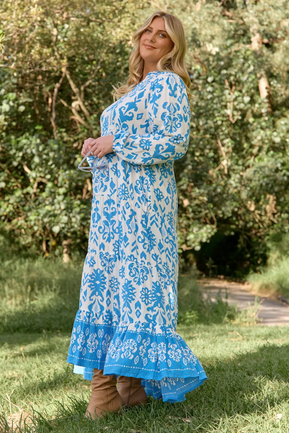 Sabre V-Neck Dress in Boheme Sky sold by Adrift product image thumbnail 3