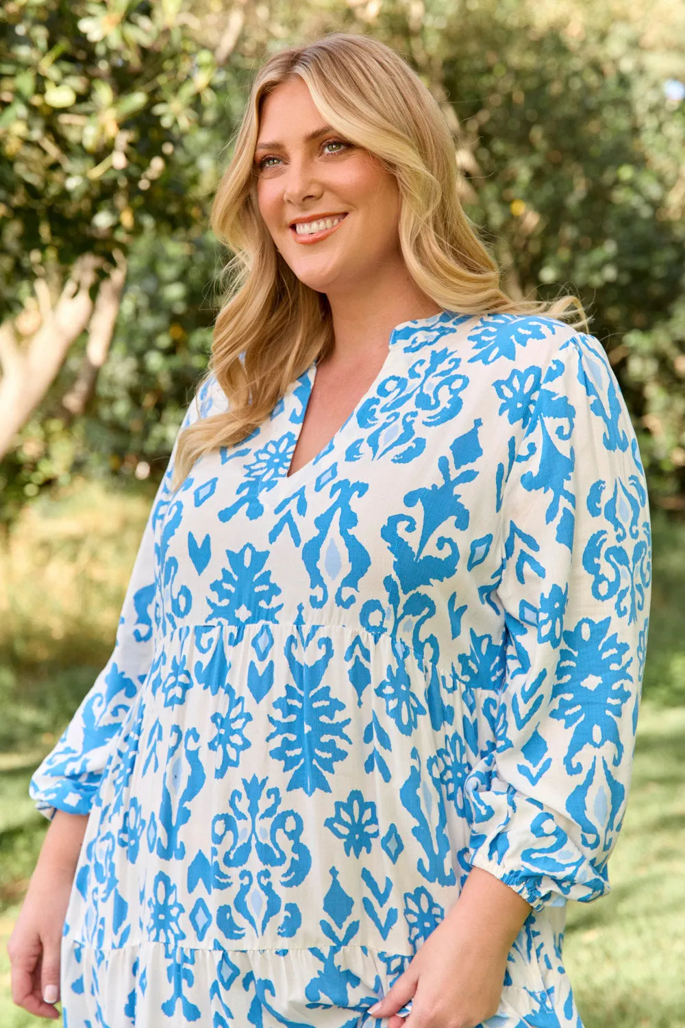 Sabre V-Neck Dress in Boheme Sky sold by Adrift product image thumbnail 2