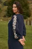 Robin Embroidered Tunic Dress in Midnight Pearl sold by Adrift