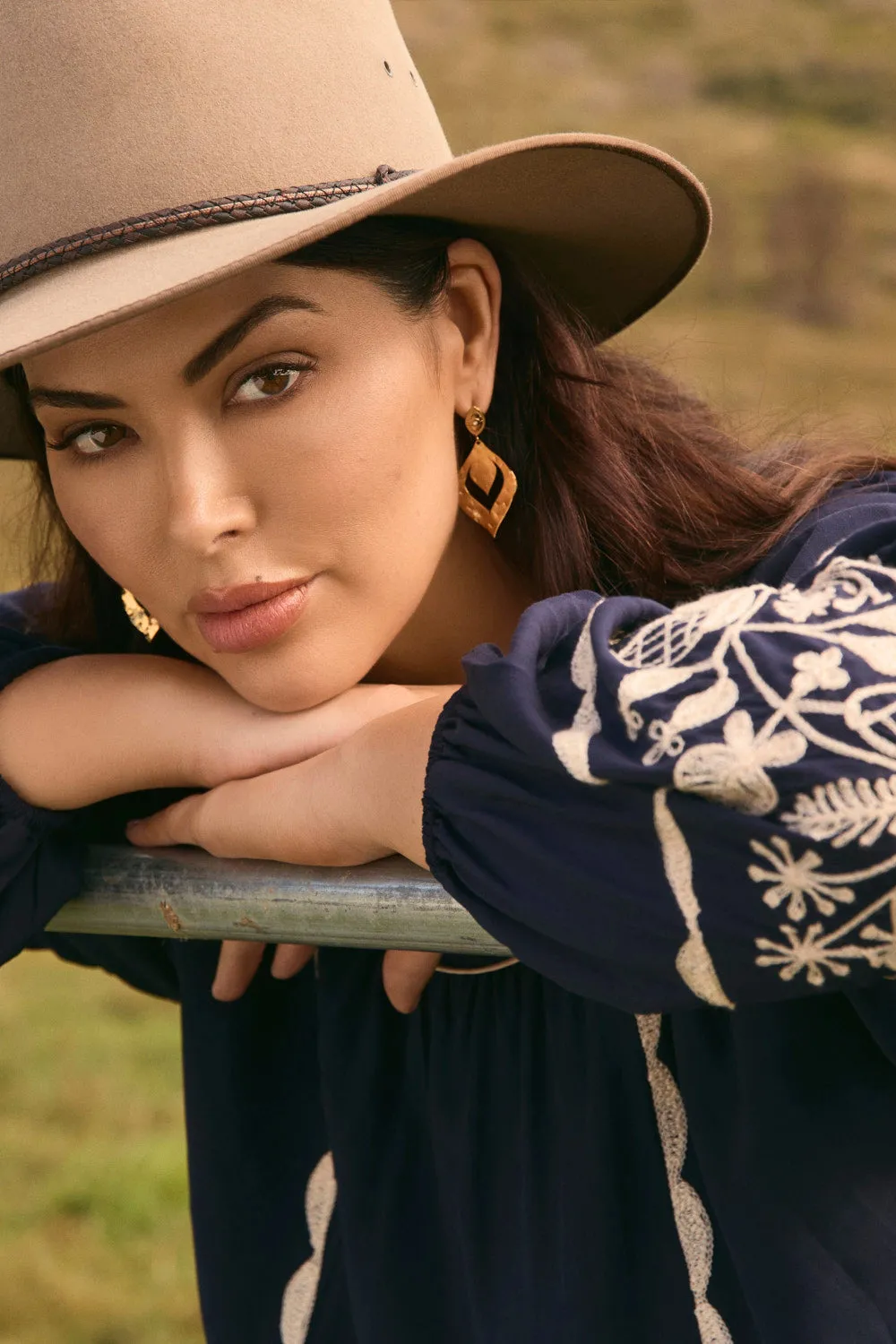 Emila Embroidered Blouse in Midnight Pearl sold by Adrift product image thumbnail 3