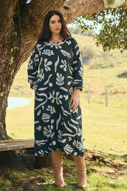 Hazel Midi Dress in Lumi sold by Adrift