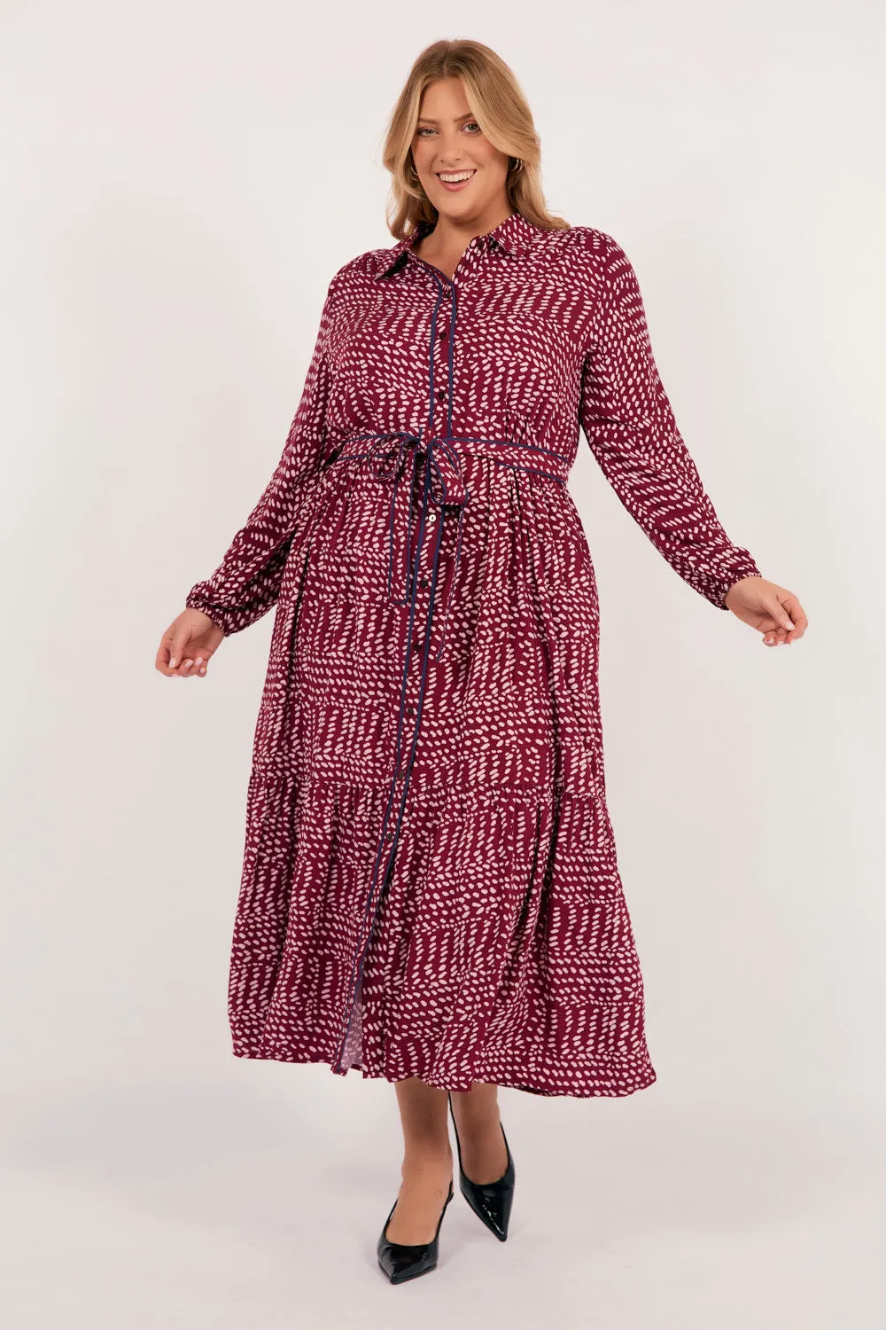 Ginette Long Sleeve Maxi Dress in Nova sold by Adrift