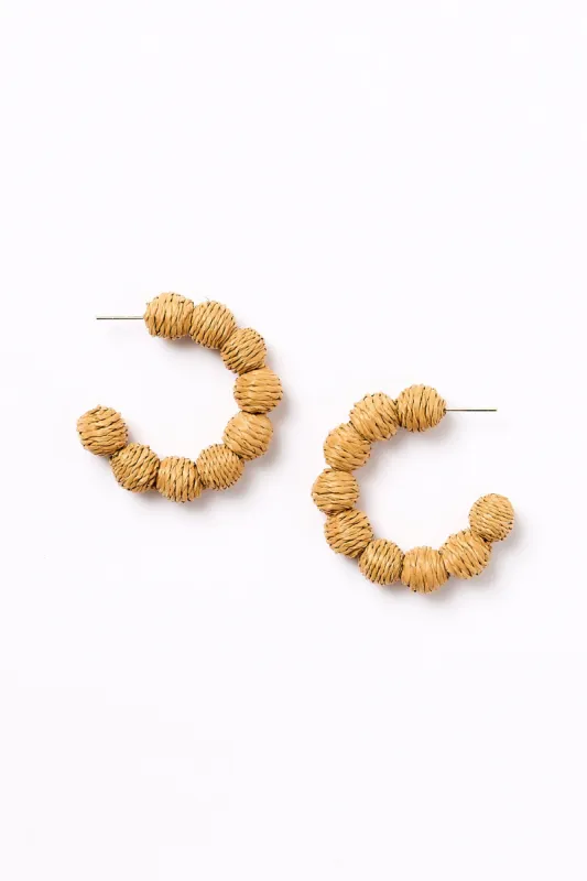 Woven Ball Hoops in Natural sold by Adrift