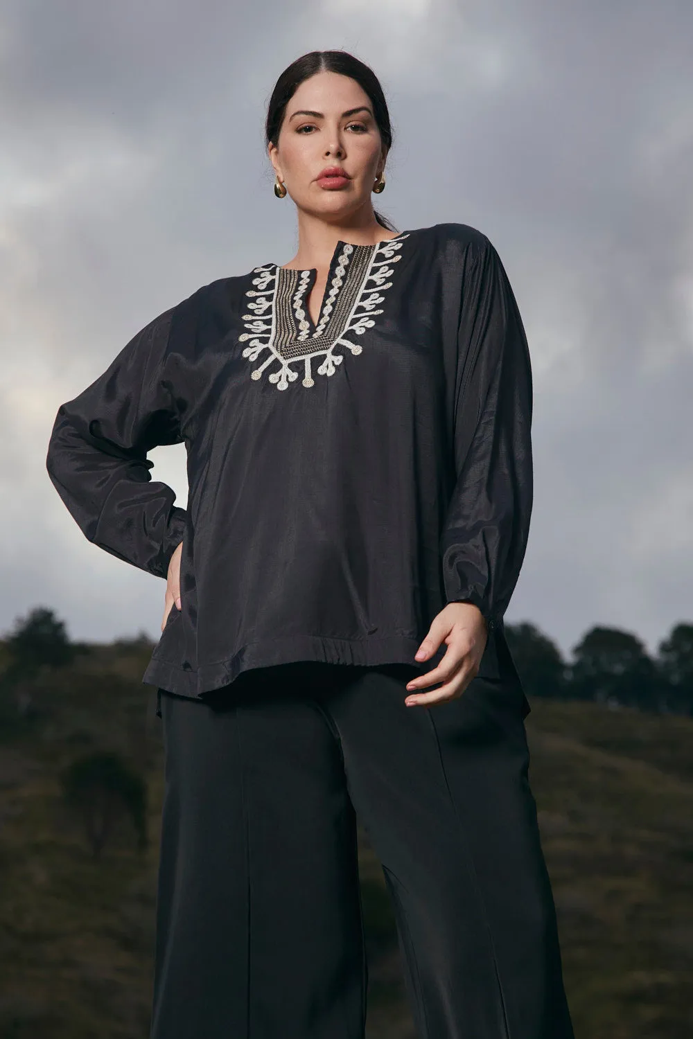 Georgina Embroidered Top in Bengal sold by Adrift product image thumbnail 2