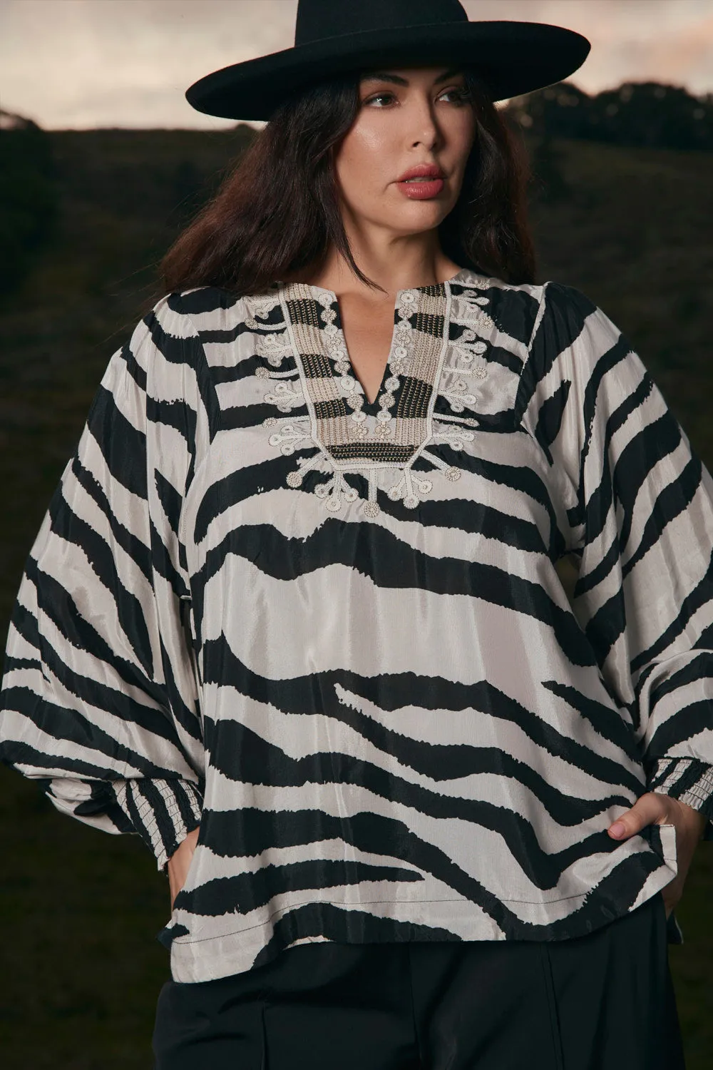 Sylvie Embroidered Top in Bengal sold by Adrift product image thumbnail 4