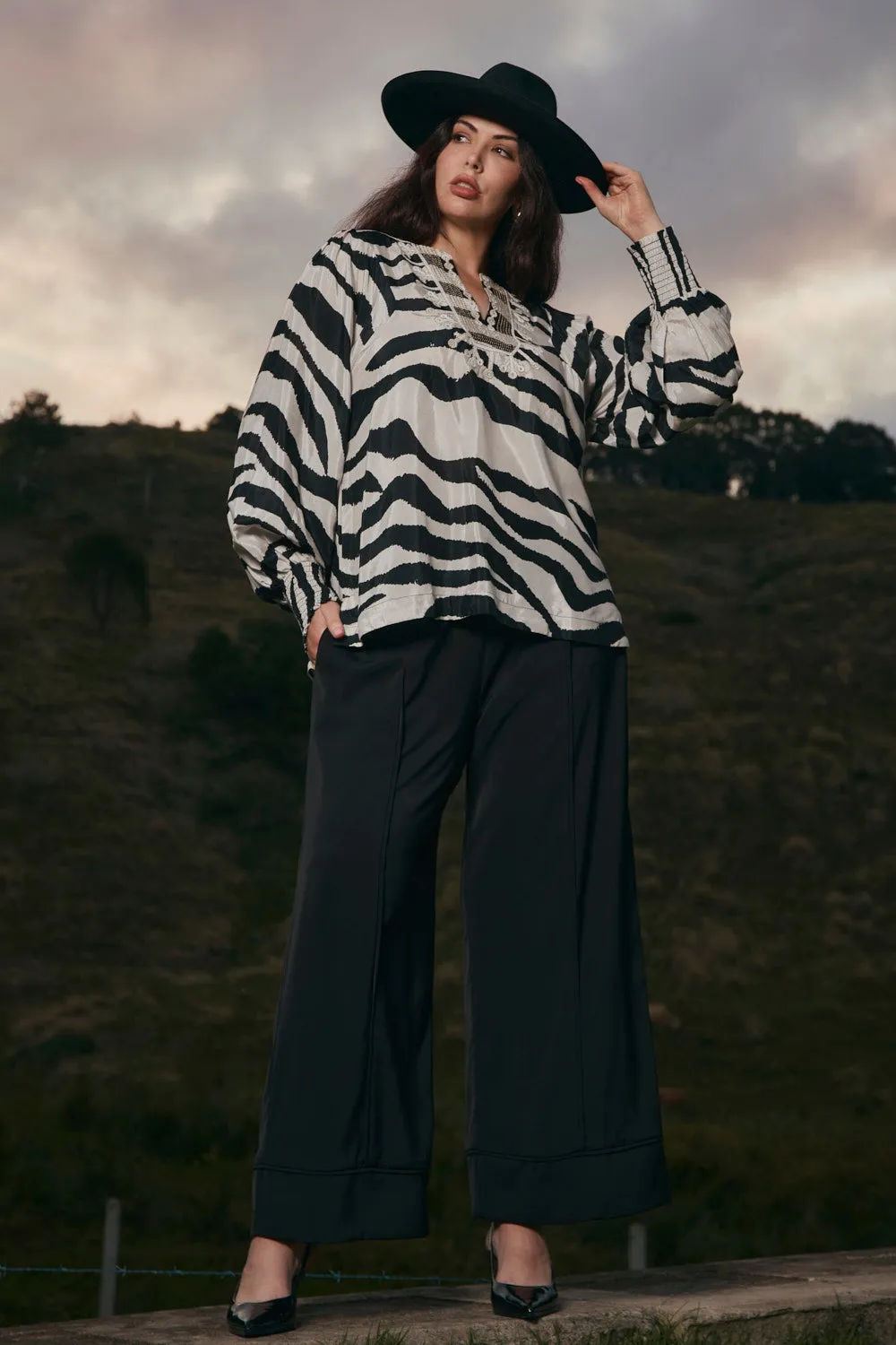 Sylvie Embroidered Top in Bengal sold by Adrift product image thumbnail 5