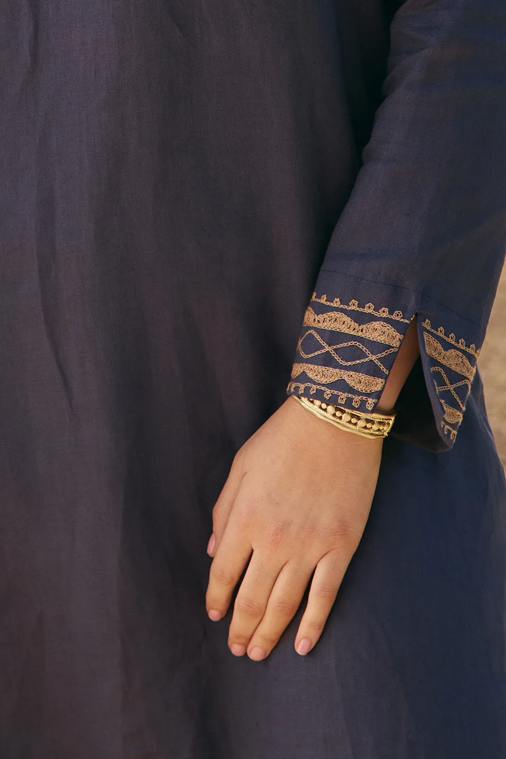 Tia Linen Tunic Dress in Slate sold by Adrift product image thumbnail 5