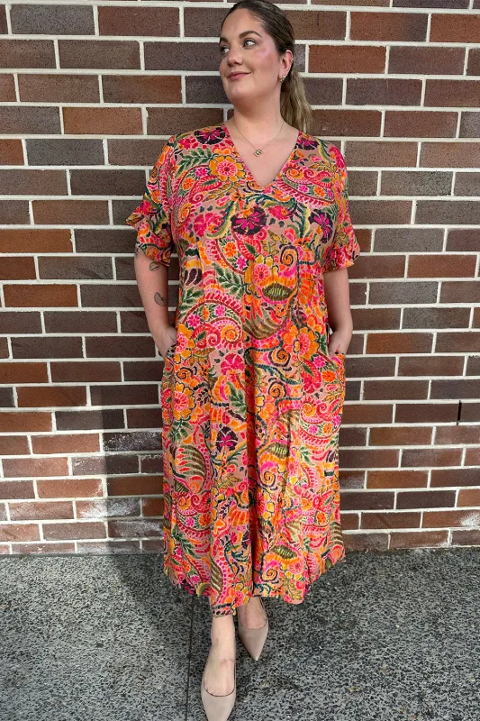 Sabrina Maxi Dress in Kaleidoscope sold by Adrift