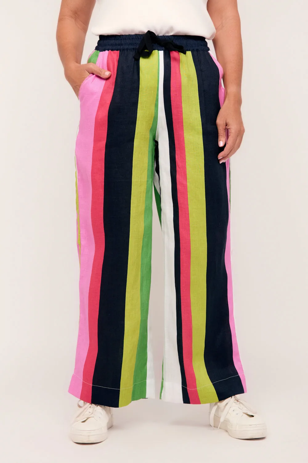 Breezy Relaxed Linen Pant in Treviso Stripe sold by Adrift product image thumbnail 2