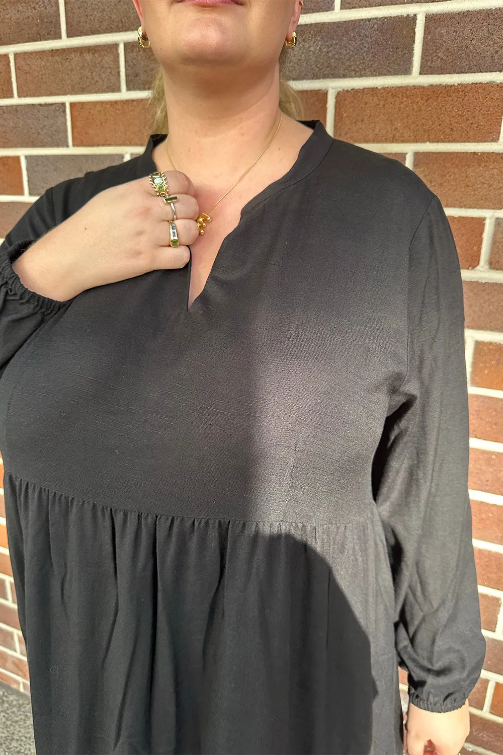 Sabre V-Neck Dress in Black sold by Adrift product image thumbnail 4