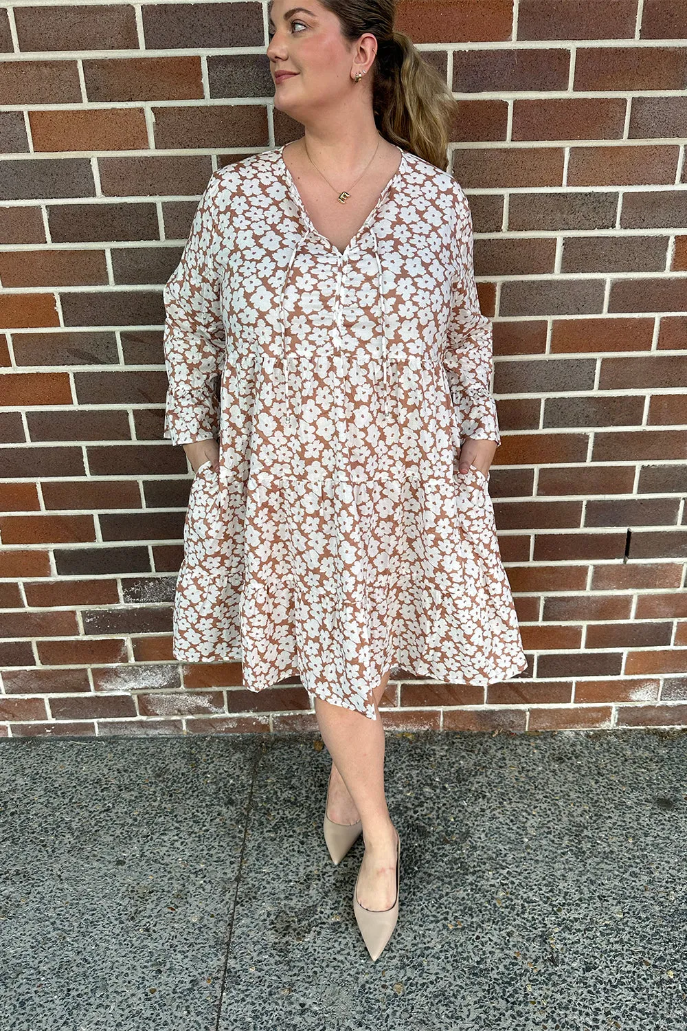 Scout Tiered Dress in Osaka Beige sold by Adrift product image thumbnail 3