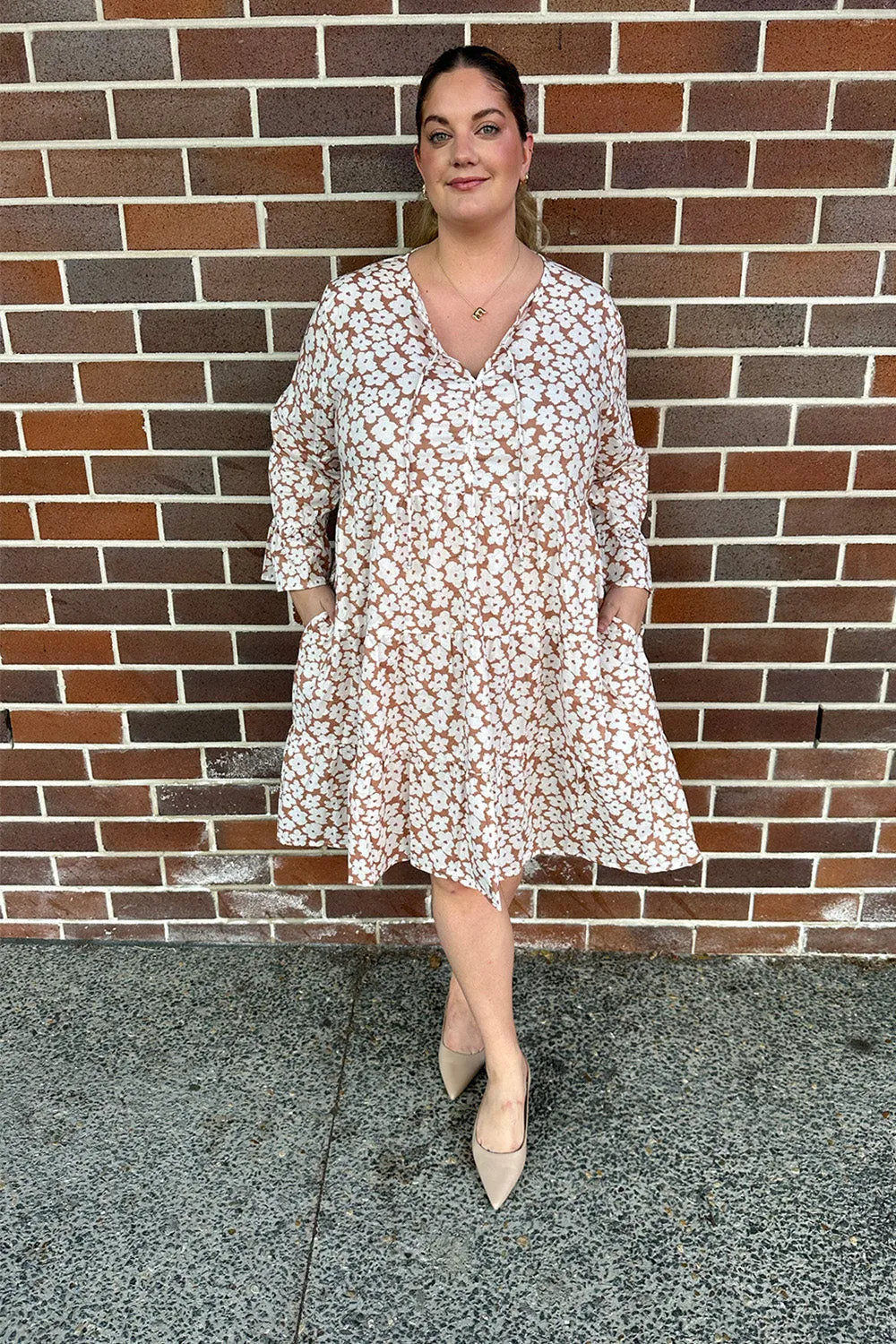 Scout Tiered Dress in Osaka Beige sold by Adrift product image thumbnail 2