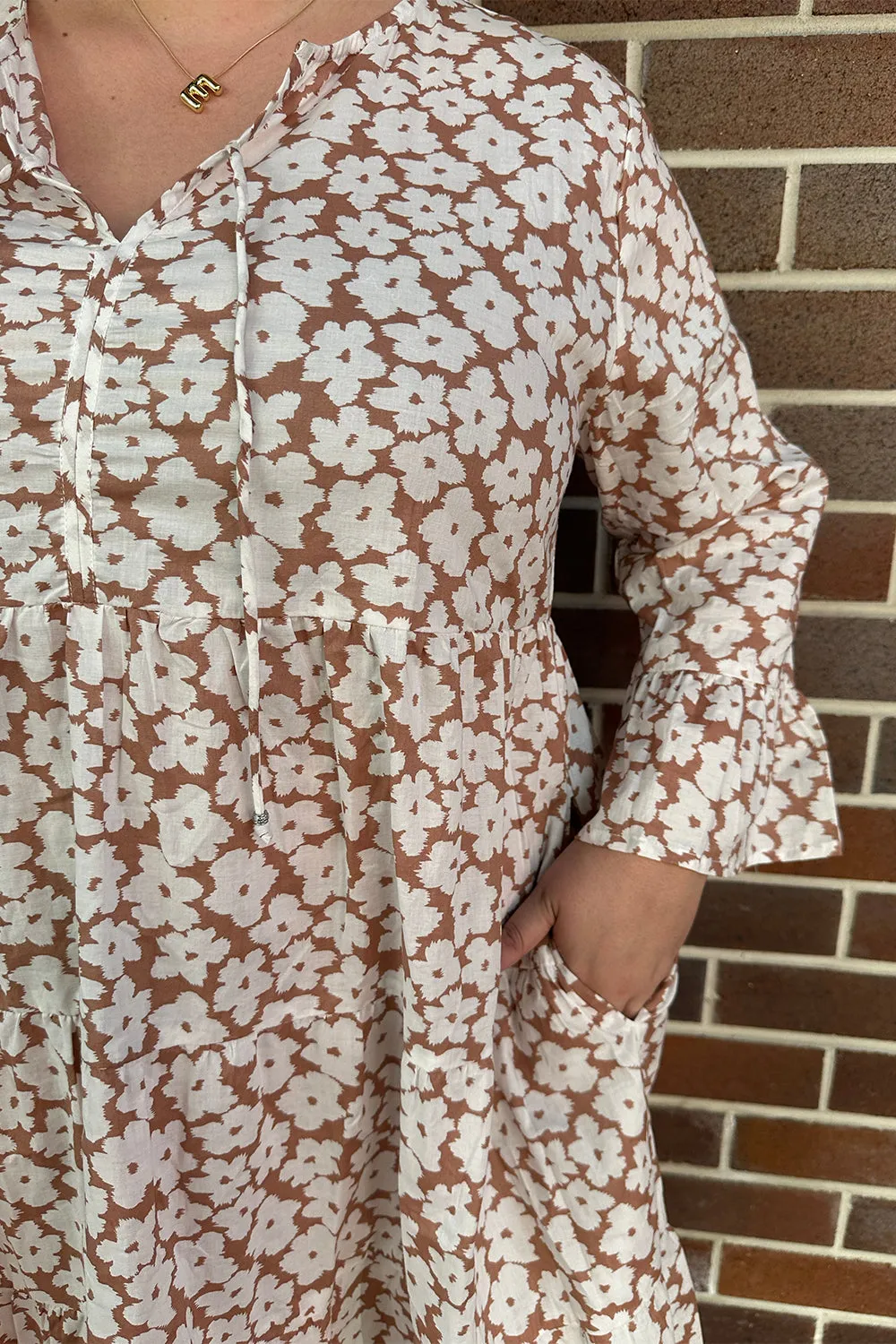 Scout Tiered Dress in Osaka Beige sold by Adrift product image thumbnail 4