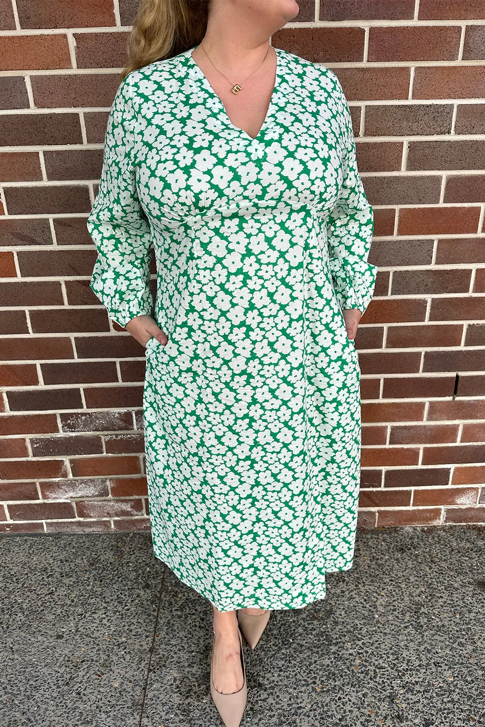 Farrah Long Sleeve Dress in Osaka Green sold by Adrift product image thumbnail 3