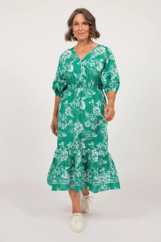 Cherry Blossom Dress in Verdant Paradise sold by Adrift