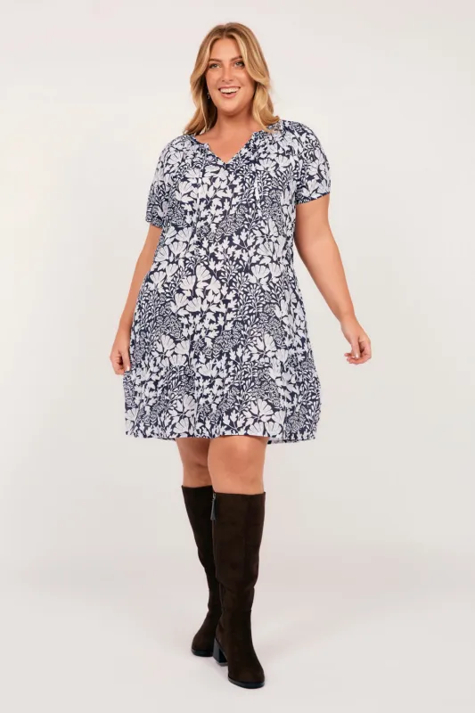 Frida Short Dress in Etched Elegance sold by Adrift