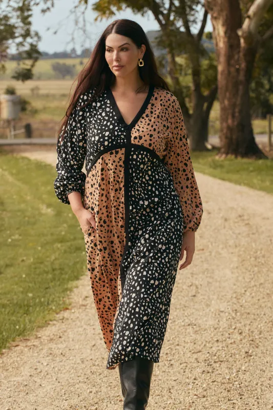 Farrah Midi Dress in Bold Harmony sold by Adrift