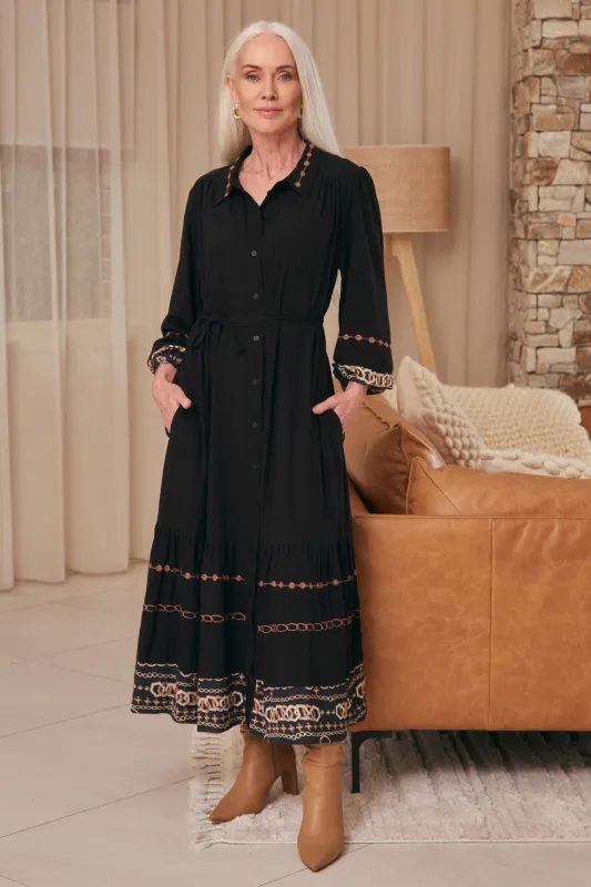 Kenny Collared Dress in Chain Reaction sold by Adrift