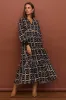 Sabre V-Neck Dress in Athena sold by Adrift