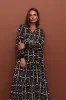 Sabre V-Neck Dress in Athena sold by Adrift