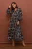 Sabre V-Neck Dress in Athena sold by Adrift