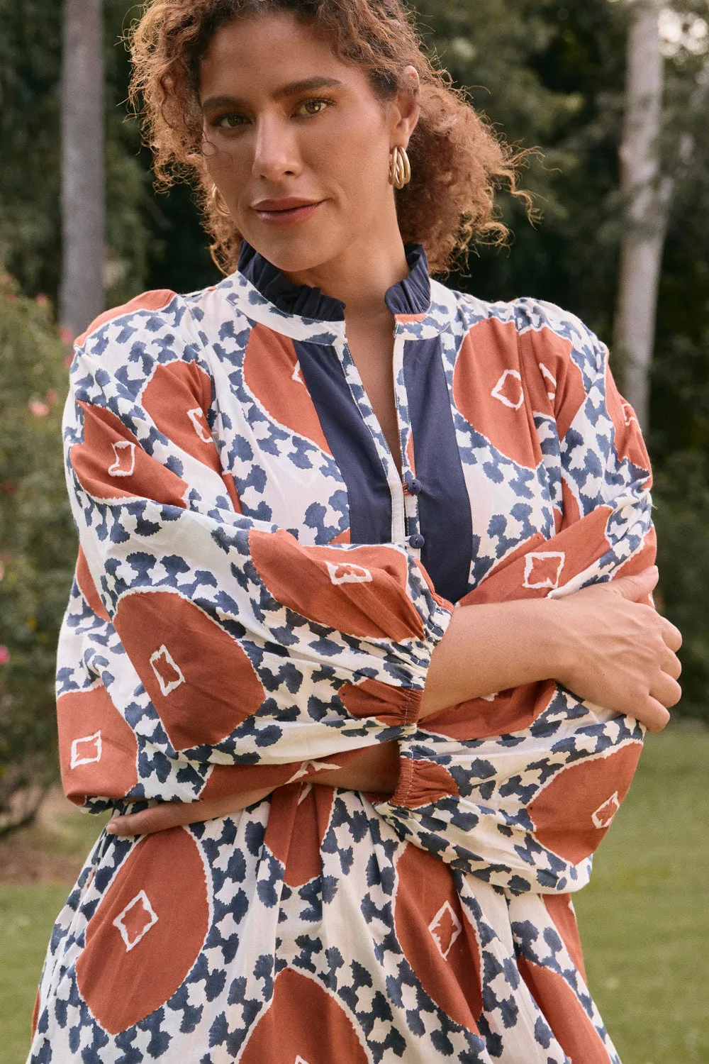 Mirabelle Frill Dress in Chestnut sold by Adrift product image thumbnail 2