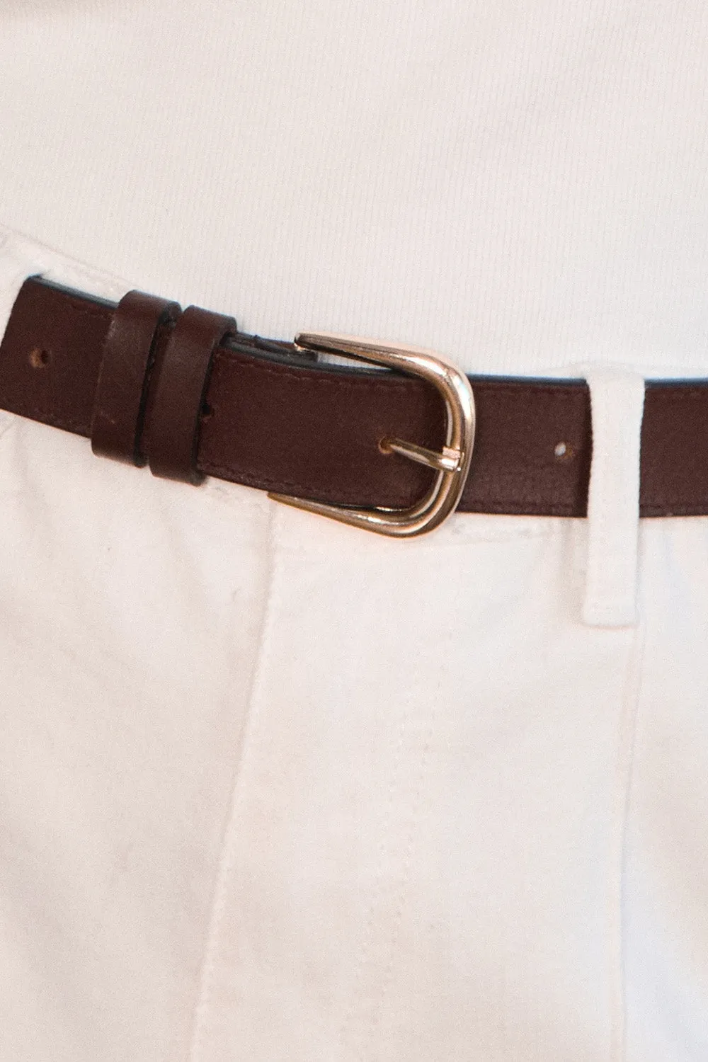 Adrift Gold Buckle Belt in Tan Leather sold by Adrift product image thumbnail 2