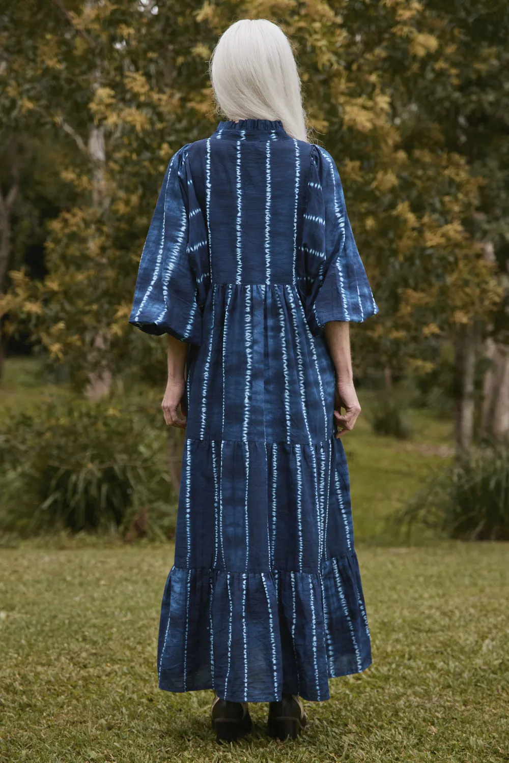 Mirabelle Frill Dress in Shibori Echo sold by Adrift product image thumbnail 5